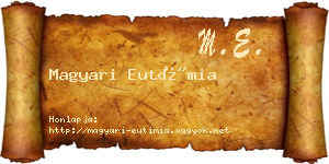 Magyari Eutímia névjegykártya